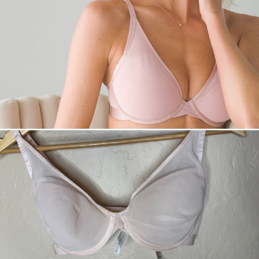 Soma Lightest Lift Mesh Plunge Bra in Porcelain 34D